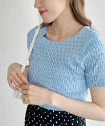 【23S/S】透かし編みサマーリブトップス