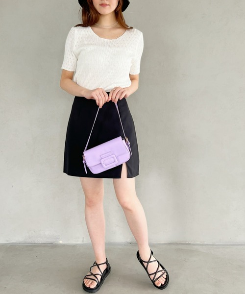 Loueme（ルエム）の「【23S/S】透かし編みサマーリブトップス（Tシャツ/カットソー・レディース・ホワイト/ライトブルー/ブラック・FREE）」の19枚目の写真