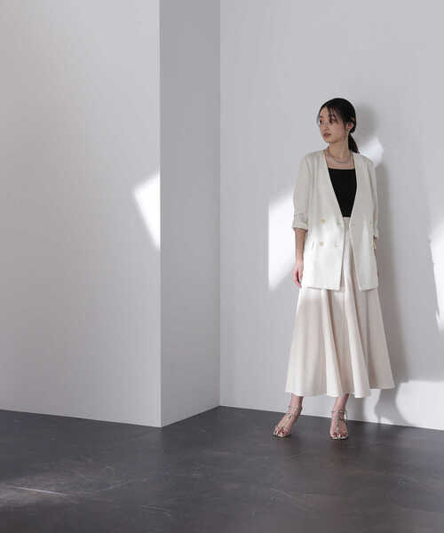NATURAL BEAUTY BASIC(ナチュラルビューティーベーシック)の「◇【Oggi掲載】ノーカラージャケット(ノーカラージャケット・レディース・ベージュ系その他/オフホワイト・MEDIUM/SMALL)」の4枚目の写真
