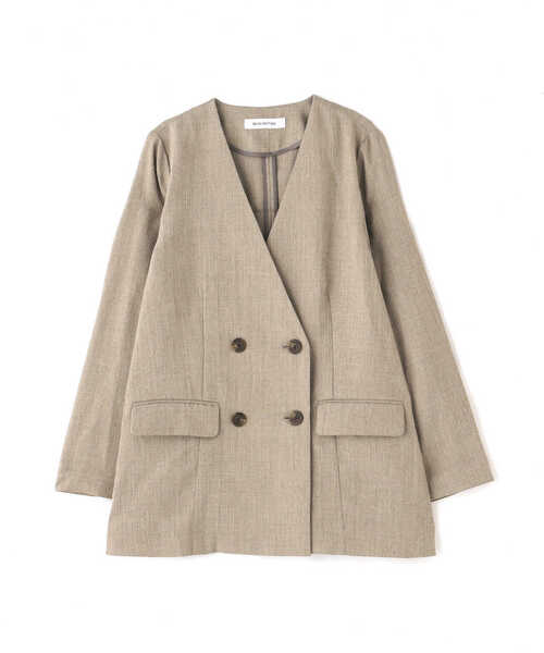 NATURAL BEAUTY BASIC(ナチュラルビューティーベーシック)の「◇【Oggi掲載】ノーカラージャケット(ノーカラージャケット・レディース・ベージュ系その他/オフホワイト・MEDIUM/SMALL)」の11枚目の写真