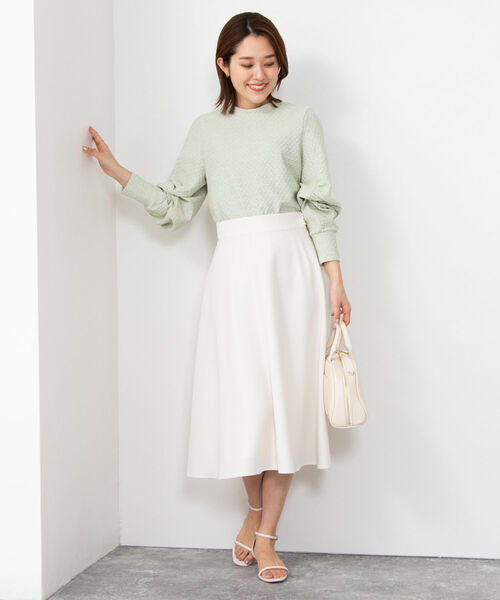 NOLLEY’S（ノーリーズ）の「シャーリングジャガードプルオーバーカットソー（Tシャツ/カットソー・レディース・オフホワイト/ブラック/ミント・38）」の4枚目の写真