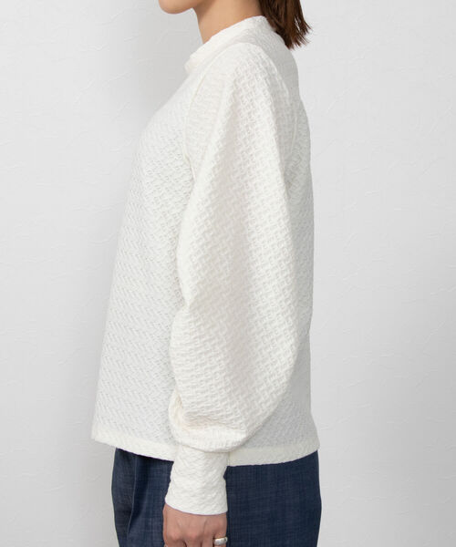 NOLLEY’S（ノーリーズ）の「シャーリングジャガードプルオーバーカットソー（Tシャツ/カットソー・レディース・オフホワイト/ブラック/ミント・38）」の6枚目の写真