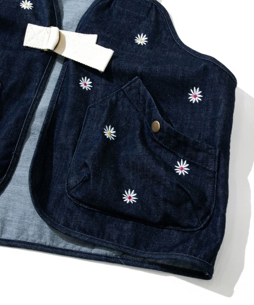 CUBE SUGAR(キューブシュガー)の「CUBE SUGAR/キューブシュガー ツイルxデニム ハンティングベスト(ベスト・レディース・ダークインディゴブルー・FREE)」の7枚目の写真