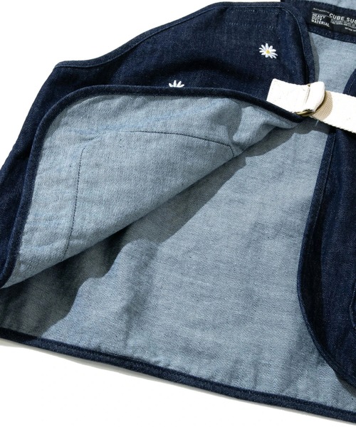 CUBE SUGAR(キューブシュガー)の「CUBE SUGAR/キューブシュガー ツイルxデニム ハンティングベスト(ベスト・レディース・ダークインディゴブルー・FREE)」の5枚目の写真