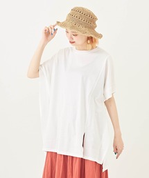 CUBE SUGAR（キューブシュガー）の「WEB限定シルケット天竺カットソーチュニックTシャツ（Tシャツ/カットソー）」
