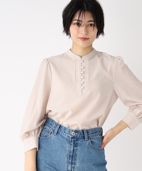 index（インデックス）の「◆2WAY パール調ボタンジョーゼットブラウス（シャツ/ブラウス・レディース・チャコールグレー/ライトベージュ/ライトブルー・36/38/40/42）」の20枚目の写真