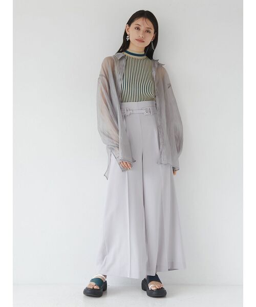 MURUA（ムルーア）の「ミニマルストライプニット（ニット/セーター・レディース・ブラック/ベージュ/ブルー・FREE）」の8枚目の写真