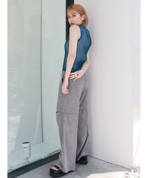 MURUA（ムルーア）の「ミニマルストライプニット（ニット/セーター・レディース・ブラック/ベージュ/ブルー・FREE）」の17枚目の写真