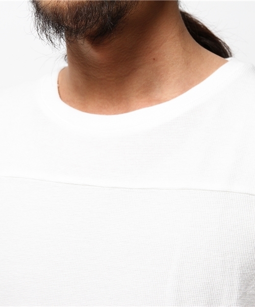 WEGO（ウィゴー）の「WEGO/ロングワッフルTシャツ（Tシャツ/カットソー・メンズ・ホワイト/ホワイト系その他/ブルー/カーキ・MEDIUM/LARGE）」の9枚目の写真