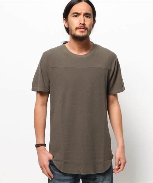 WEGO（ウィゴー）の「WEGO/ロングワッフルTシャツ（Tシャツ/カットソー・メンズ・ホワイト/ホワイト系その他/ブルー/カーキ・MEDIUM/LARGE）」の15枚目の写真