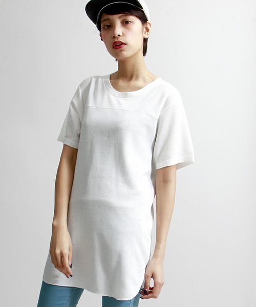 WEGO（ウィゴー）の「WEGO/ロングワッフルTシャツ（Tシャツ/カットソー・メンズ・ホワイト/ホワイト系その他/ブルー/カーキ・MEDIUM/LARGE）」の17枚目の写真