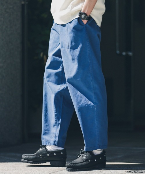 URBAN RESEARCH Sonny Label（アーバンリサーチサニーレーベル）の「『別注』BAEXFATE×Sonny Label　ムラ染リップストップイージーパンツ（その他パンツ・メンズ・アイボリー/ブラック/ブルー・LARGE/MEDIUM）」の12枚目の写真