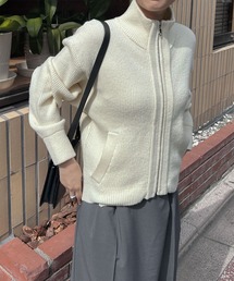 ハイネックニットZIPブルゾン