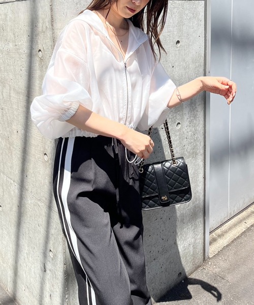 one after another NICE CLAUP(ワンアフターアナザーナイスクラップ)の「ラインジャージパンツ(スラックス・レディース・ブラック/スモークピンク/ライトベージュ・FREE)」の17枚目の写真