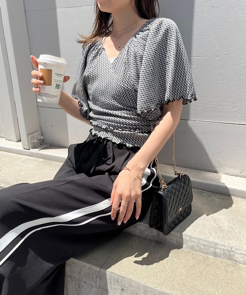 one after another NICE CLAUP(ワンアフターアナザーナイスクラップ)の「ラインジャージパンツ(スラックス・レディース・ブラック/スモークピンク/ライトベージュ・FREE)」の21枚目の写真