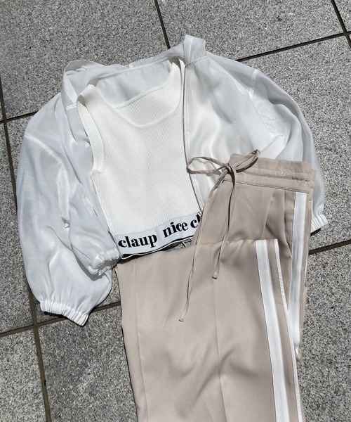 one after another NICE CLAUP(ワンアフターアナザーナイスクラップ)の「ラインジャージパンツ(スラックス・レディース・ブラック/スモークピンク/ライトベージュ・FREE)」の7枚目の写真