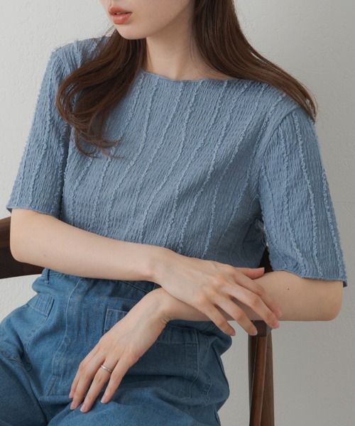 Kastane（カスタネ）の「シャギーTee（Tシャツ/カットソー・レディース・サックスブルー/グリーン/アイボリー・FREE）」の3枚目の写真