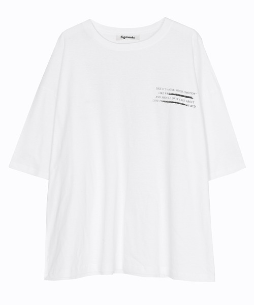 Figments（フィグメンツ）の「message Tシャツ（Tシャツ/カットソー・レディース・ホワイト/ブラック・FREE）」の5枚目の写真
