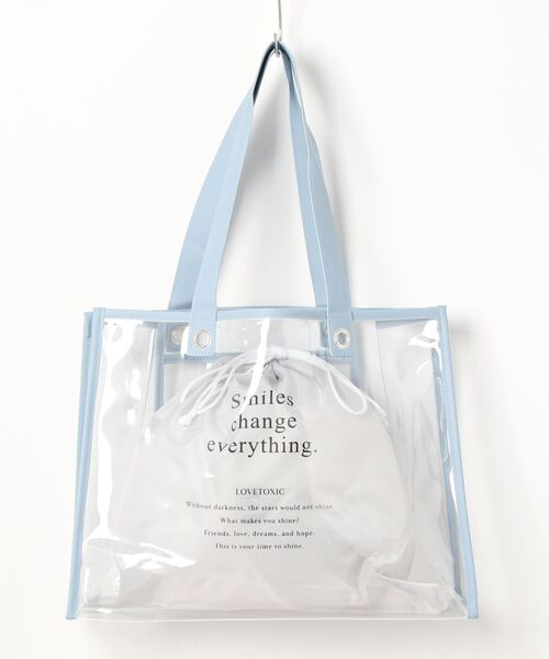 LOVETOXIC（ラブトキシック）の「パイピングビニールトートBAG【SWIM】（バックパック/リュック・キッズ・ブラック/ベージュ/サックスブルー/ピンク・FREE）」の20枚目の写真