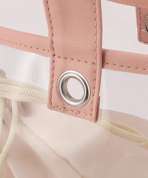 LOVETOXIC（ラブトキシック）の「パイピングビニールトートBAG【SWIM】（バックパック/リュック・キッズ・ブラック/ベージュ/サックスブルー/ピンク・FREE）」の8枚目の写真