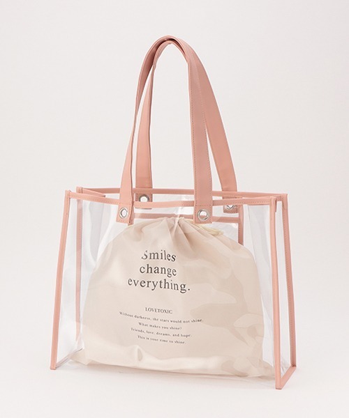 LOVETOXIC（ラブトキシック）の「パイピングビニールトートBAG【SWIM】（バックパック/リュック・キッズ・ブラック/ベージュ/サックスブルー/ピンク・FREE）」の15枚目の写真