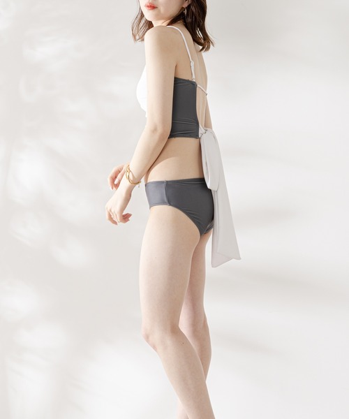 Chico（チコ）の「【水着】バイカラーカシュクール2点SET（水着・レディース・ホワイト系その他2/ブラウン系その他2・FREE）」の4枚目の写真