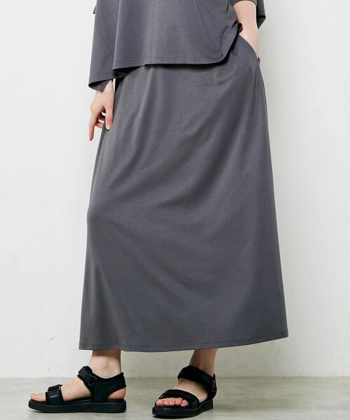 MELROSE claire(メルローズ クレール)の「【シンプル大人イージーロングスカート】(スカート・レディース・ブラック/チャコールグレー/ブルー・FREE)」の3枚目の写真