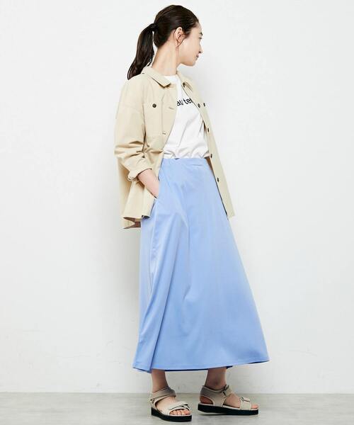 MELROSE claire(メルローズ クレール)の「【シンプル大人イージーロングスカート】(スカート・レディース・ブラック/チャコールグレー/ブルー・FREE)」の6枚目の写真