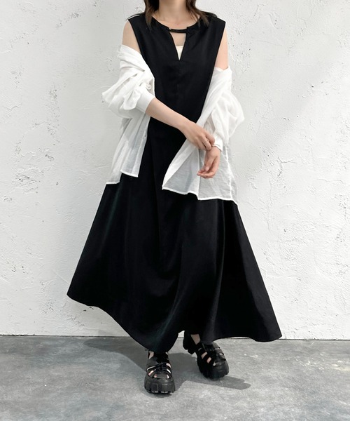 apres jour mignon（アプレジュールミニョン）の「2WAYカッティングフレアワンピース【ZOZOTOWN限定アイテム】（ワンピース・レディース・ブルー/ブラック・SMALL/MEDIUM/X-LARGE）」の12枚目の写真