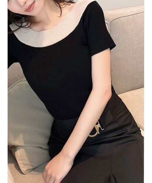 RESEXXY（リゼクシー）の「オフショルニットトップス（ニット/セーター・レディース・ホワイト/ブラック/オレンジ/その他1・FREE）」の4枚目の写真