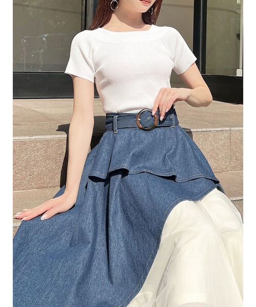 RESEXXY（リゼクシー）の「オフショルニットトップス（ニット/セーター・レディース・ホワイト/ブラック/オレンジ/その他1・FREE）」の2枚目の写真