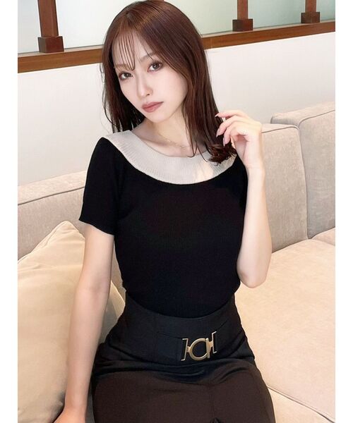 RESEXXY（リゼクシー）の「オフショルニットトップス（ニット/セーター・レディース・ホワイト/ブラック/オレンジ/その他1・FREE）」の9枚目の写真