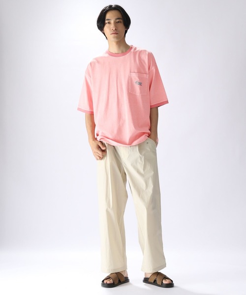 niko and...(ニコアンド)の「ピグメントリンガーロゴTシャツ(Tシャツ/カットソー・メンズ・チャコール/ピンク/ライトグリーン/オフホワイト・MEDIUM/LARGE)」の18枚目の写真