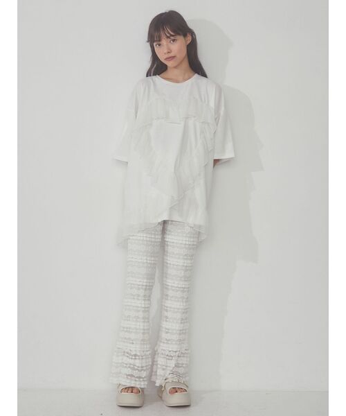 merry jenny(メリージェニー)の「ハートフリルbig tee(Tシャツ/カットソー・レディース・オフホワイト/ブラック・FREE)」の10枚目の写真