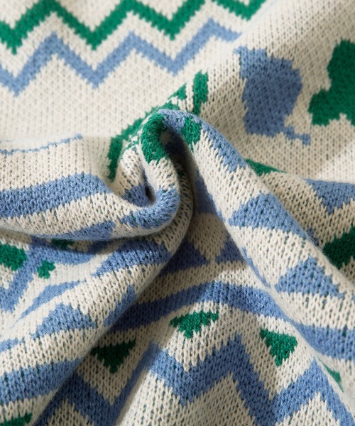 【セール】HOOK -original- 古着風 レトロ調メキシコパッチワーク模様ニット風スウェット（ニット/セーター）｜HOOK（フック）