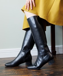 HIMIKO | 【HIMIKO】【撥水】ローヒールスクエアトゥロングブーツ/631414(ブーツ)