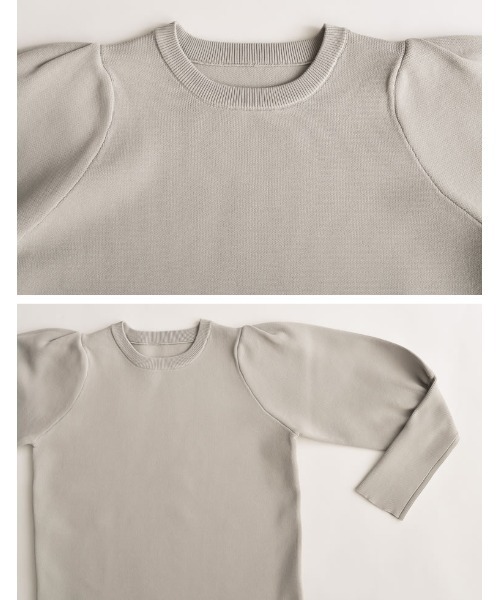 Re:EDIT（リエディ）の「[低身長サイズ有]ミラノリブパフスリーブスポンジニットマーメイドワンピース（ワンピース・レディース・アイボリー/キャメル/グレー/ブラック/レッド・LARGE/SHORT/MEDIUM）」の7枚目の写真