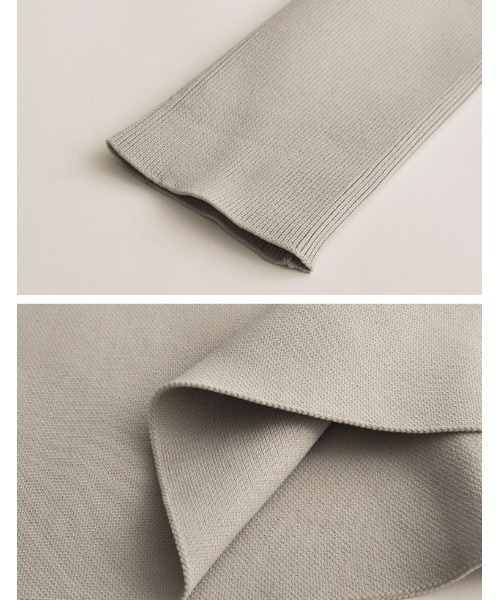 Re:EDIT（リエディ）の「[低身長サイズ有]ミラノリブパフスリーブスポンジニットマーメイドワンピース（ワンピース・レディース・アイボリー/キャメル/グレー/ブラック/レッド・LARGE/SHORT/MEDIUM）」の8枚目の写真