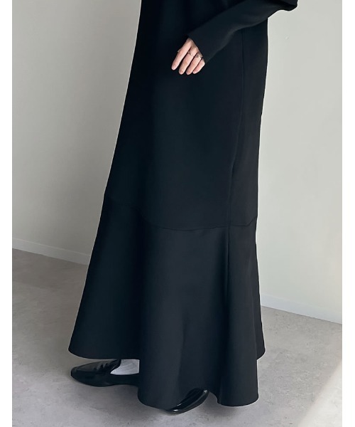 Re:EDIT（リエディ）の「[低身長サイズ有]ミラノリブパフスリーブスポンジニットマーメイドワンピース（ワンピース・レディース・アイボリー/キャメル/グレー/ブラック/レッド・LARGE/SHORT/MEDIUM）」の13枚目の写真