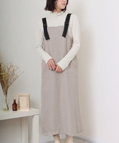 libelle more（リベル モア）の「《洗える》ビンテージツイル　ミリタリージャンバースカート（ジャンパースカート・レディース・モカ/グレイッシュベージュ/カーキ/ブラック・M）」の3枚目の写真