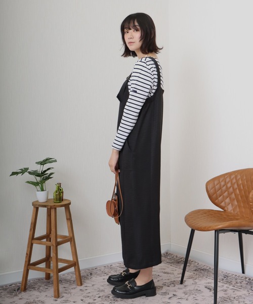 libelle more（リベル モア）の「《洗える》ビンテージツイル　ミリタリージャンバースカート（ジャンパースカート・レディース・モカ/グレイッシュベージュ/カーキ/ブラック・M）」の6枚目の写真