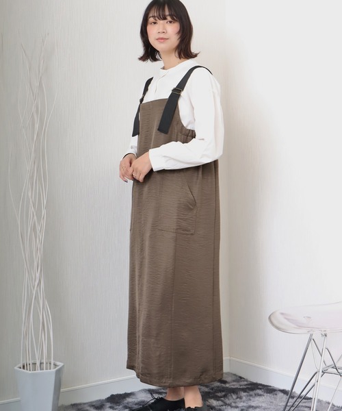 libelle more（リベル モア）の「《洗える》ビンテージツイル　ミリタリージャンバースカート（ジャンパースカート・レディース・モカ/グレイッシュベージュ/カーキ/ブラック・M）」の17枚目の写真