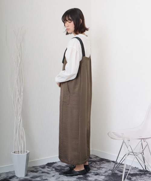 libelle more（リベル モア）の「《洗える》ビンテージツイル　ミリタリージャンバースカート（ジャンパースカート・レディース・モカ/グレイッシュベージュ/カーキ/ブラック・M）」の15枚目の写真