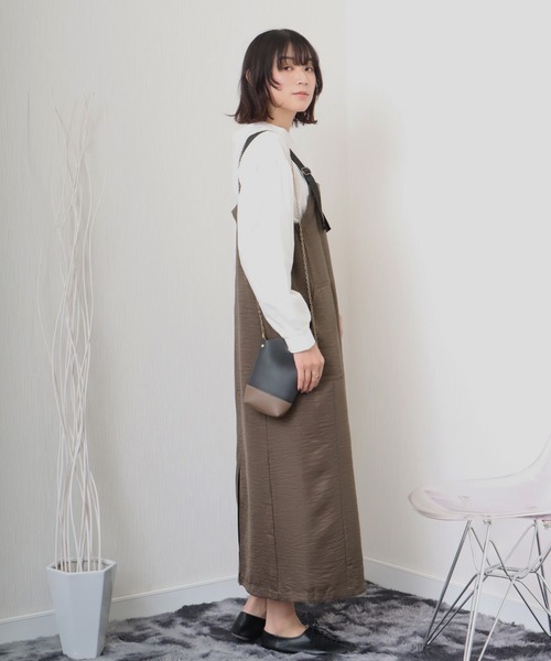 libelle more（リベル モア）の「《洗える》ビンテージツイル　ミリタリージャンバースカート（ジャンパースカート・レディース・モカ/グレイッシュベージュ/カーキ/ブラック・M）」の14枚目の写真
