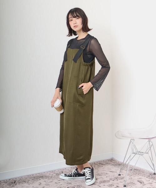 libelle more（リベル モア）の「《洗える》ビンテージツイル　ミリタリージャンバースカート（ジャンパースカート・レディース・モカ/グレイッシュベージュ/カーキ/ブラック・M）」の22枚目の写真