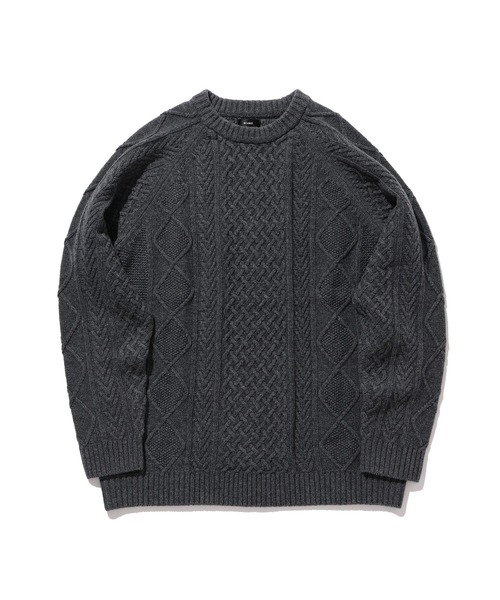 BEAMS（ビームス）の「BEAMS / 5ゲージ ラムウール ケーブルニット（ニット/セーター・メンズ・ベージュ/グレー/オフホワイト・L/M/S/XL）」の6枚目の写真