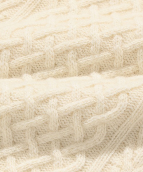 BEAMS（ビームス）の「BEAMS / 5ゲージ ラムウール ケーブルニット（ニット/セーター・メンズ・ベージュ/グレー/オフホワイト・L/M/S/XL）」の5枚目の写真