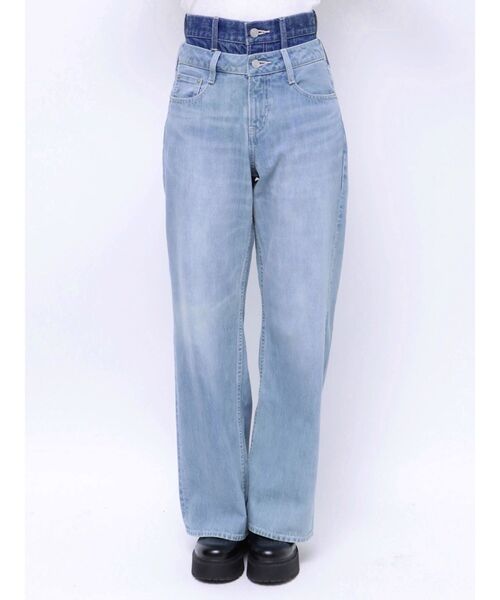 EVRIS（エヴリス）の「【10周年記念】ダブルウエストデザインワイドデニムパンツ（デニムパンツ・レディース・ブルー・SMALL/MEDIUM）」の12枚目の写真