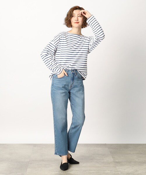 grove（グローブ）の「◆履き心地も着回し力も◎なストレートフィットデニム（デニムパンツ・レディース・ブルー/ネイビー・02/03/04/01/05）」の10枚目の写真