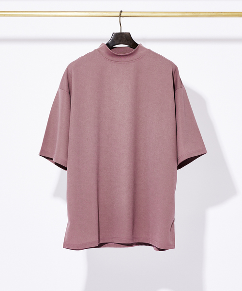 AH ABAHOUSE（エーエイチアバハウス）の「【AH ABAHOUSE】カットジョーゼット ドロップショルダー モックネック Tシャツ（Tシャツ/カットソー・メンズ・チャコールグレー/ホワイト/ピンクベージュ/グレイッシュベージュ/オレンジ系その他/グレイッシュブルー/ブラック/グリーン・46/48）」の7枚目の写真